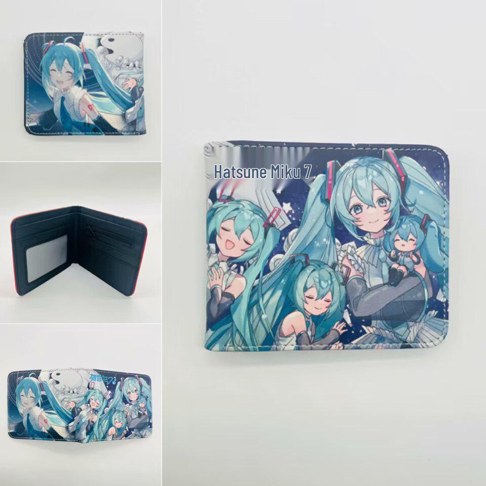Hatsune Miku Anime Portemonnee & Kaarthouder - Heren & Dames Lederen Portemonnee met Geldclip.