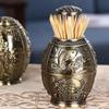 Metal Toothpick Box Household Creative Push-type Fashion Toothpick Holder Chinese Living Room Automatic Pop-up Toothpick Jar
