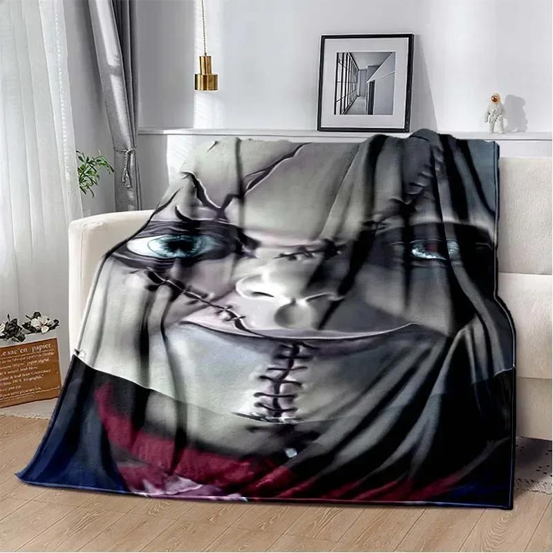 3D Horror Movie Character Chucky Saw Cartoon Area Blanket Fashion Soft Cozy Living room Bedroom Sofa Bed Travel Blanket