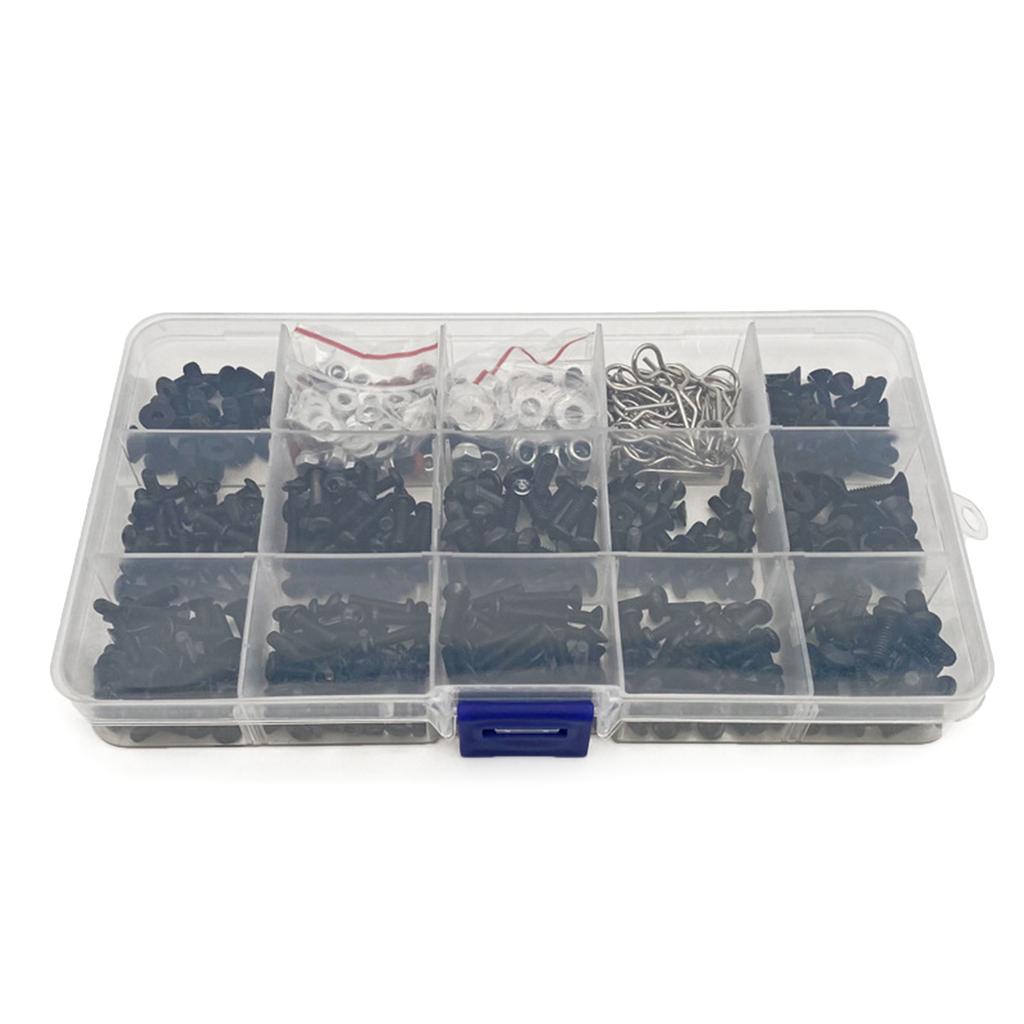 Essential RC Car Screw Kit 520pcs Assortment Organized RC Car Screw Set for Trucks & Crawlers for 1/8 1/10 1/12 1/16
