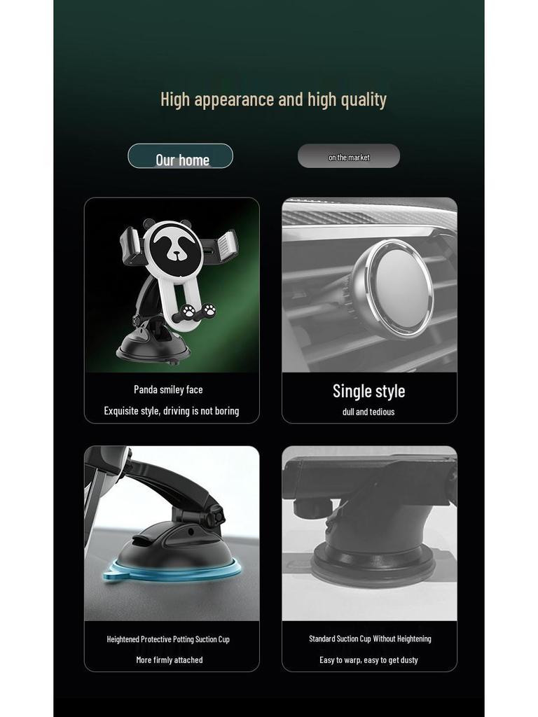 Car Dashboard Phone Holder with Suction Cup - Multi-Functional Navigation Bracket