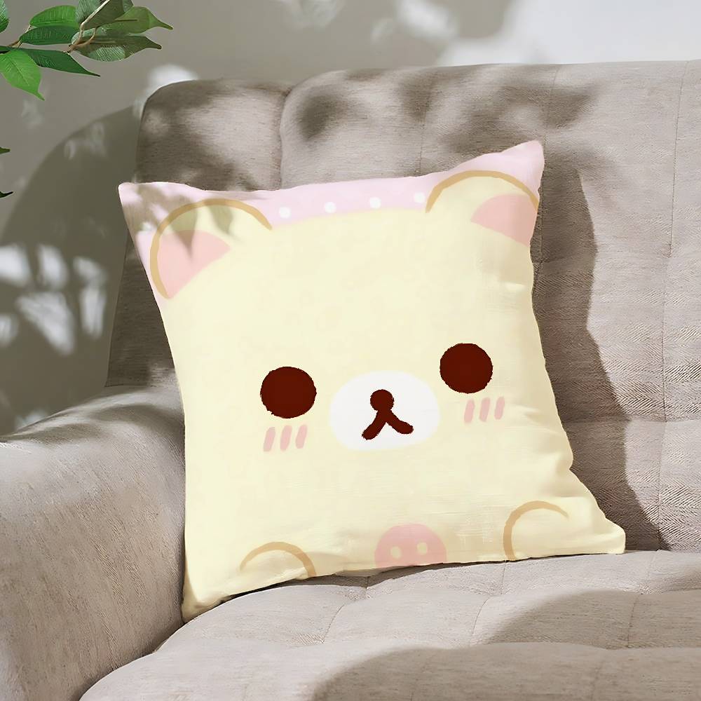 Cute LrilakkumaS Kawaii Pillow Case Cushion Cover Soft Cute Throw Pillow Case For Car Sofa Pillowcase Polyester With Zipper