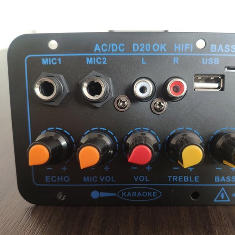 D20 Bluetooth-compatible5.0 Amplifier Board Remote Control Car Audio Power Amplifier Board USB FM-Radio TF Card Player