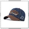 Chrome Crane Antique Denim Baseball Cap with 3D Adjustable and UV Light CB414 Men's Logo, Strap, Protection, Blue,