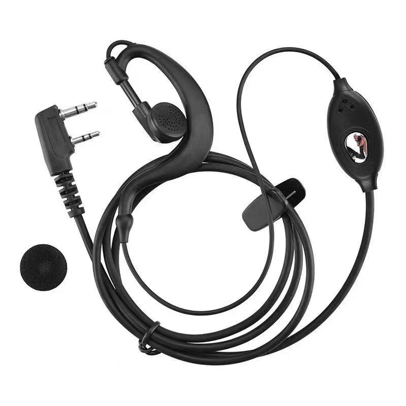 

Type K Plug Walkie-Talkie Headset with Earpiece, Ear-Hook & Microphone Cable, M Head, Y Single Hole, T Style Compatibility.