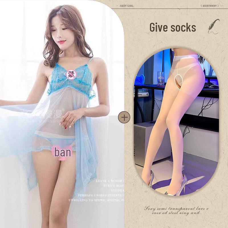 Damska Seksowna Bielizna z Siateczki i Koronki - Przezroczysta Koszula Nocna Plus Size na Wszystkie Sezony