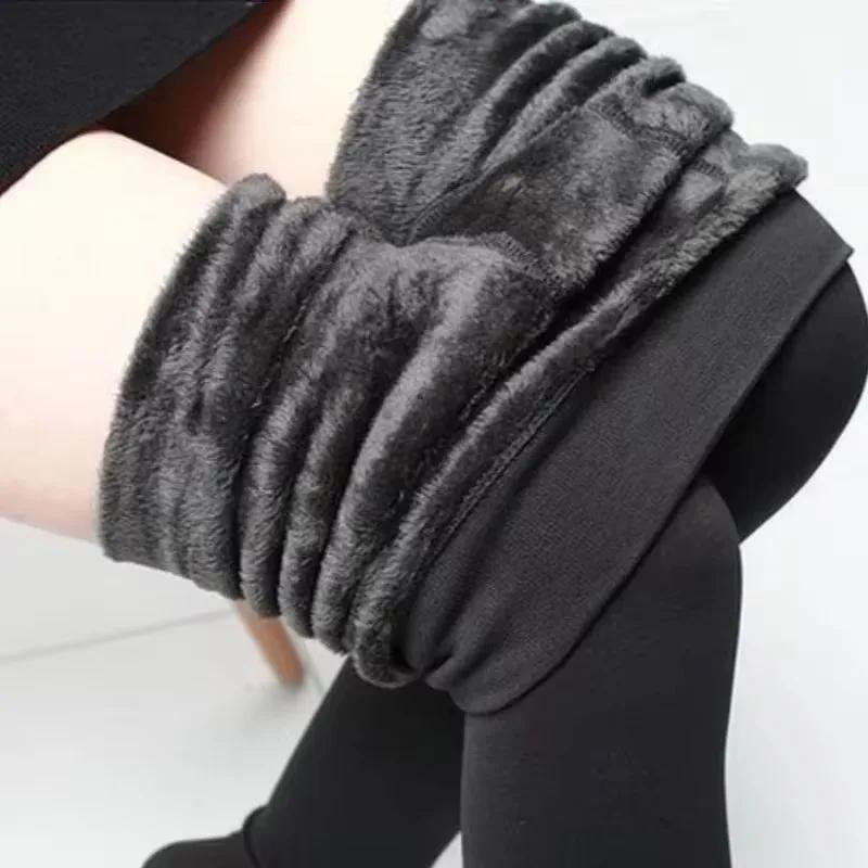 Winter Thicken Thermal Tights Stockings Women Fleece Velvet Thermo Leggings High Waist Elastic Slim Sexy Translucent Pantyhose