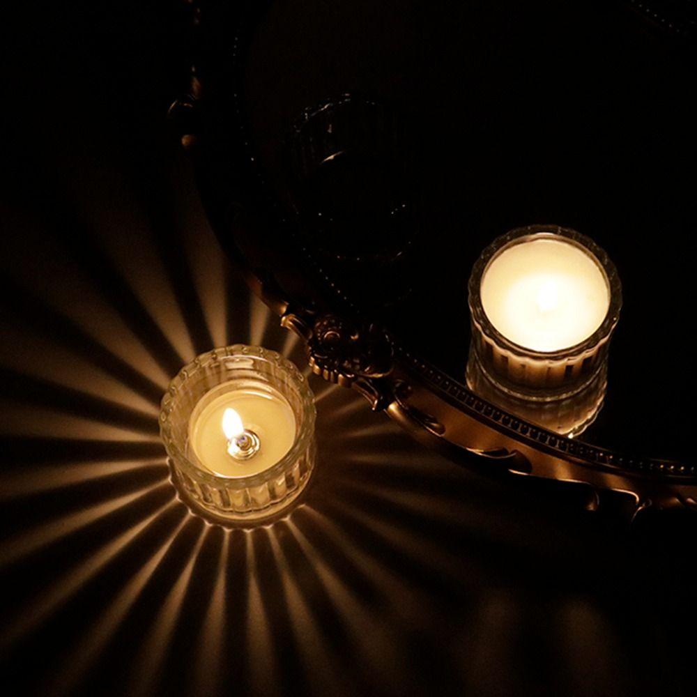 Clear Tulip Shaped Glass Creative Tea Light Jars Candlestick Stand Candle Pillar Candle Holder