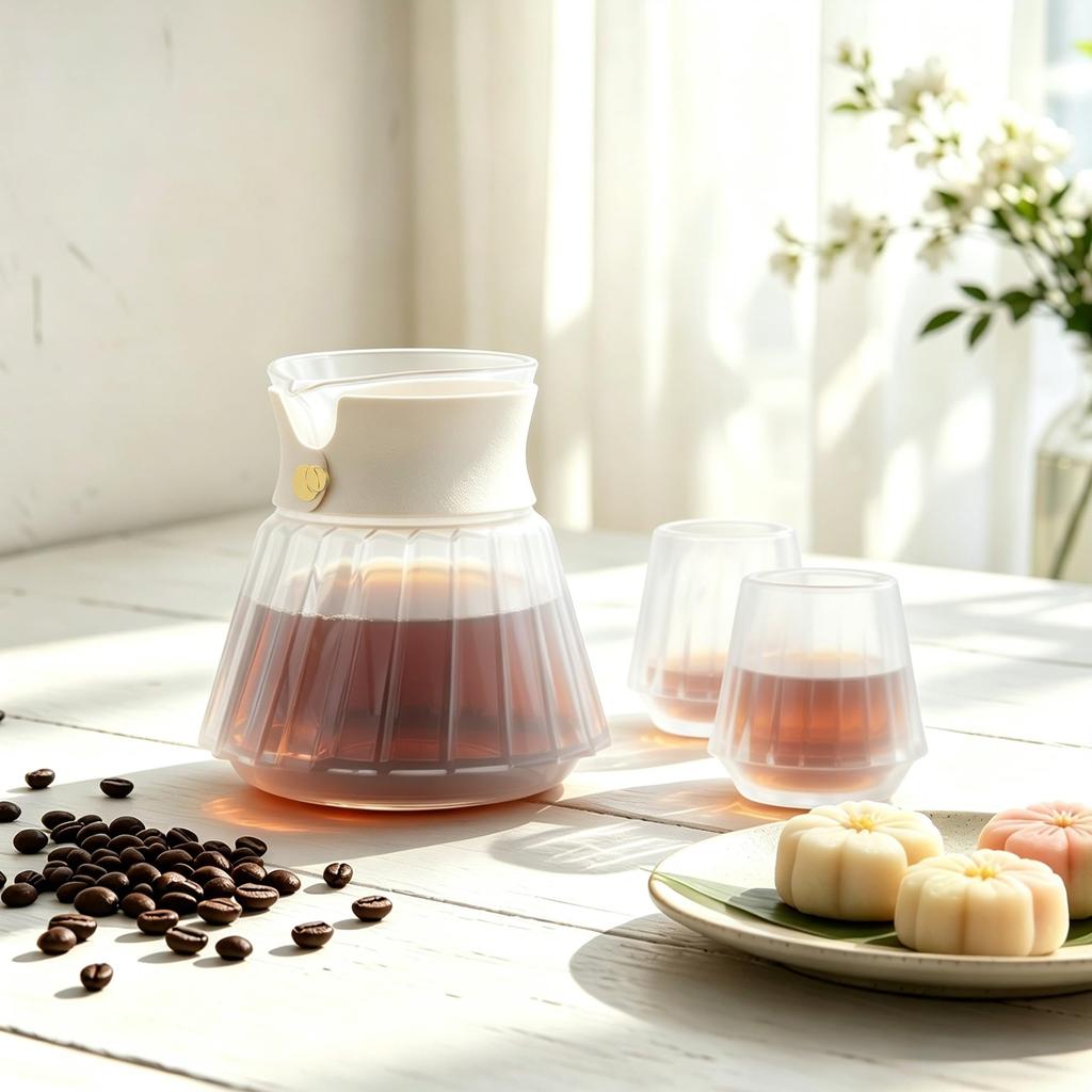 Epeios Melody Drip Coffee cup Easy to Server, 1-4 capacity, Multi-layer coated, Heat-resistant glass, clean, Amber.