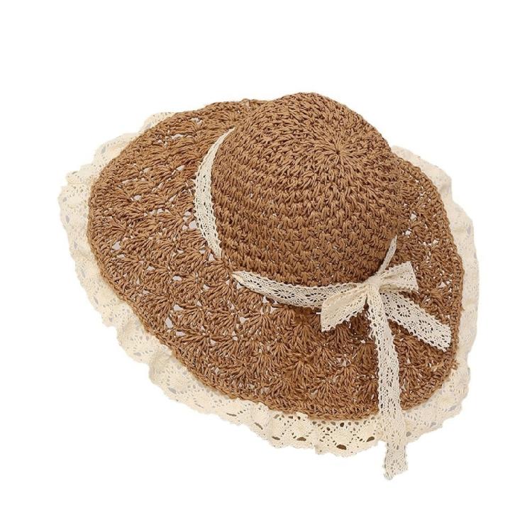 

Breathable Straw Braided Sun Hat With Pineapple Lace Bowknot Wide Brims Beach Hat For Women Fashionable Outdoor Caps хакі