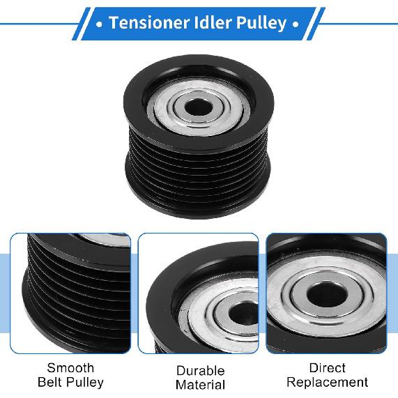 1 Pc Drive Belt Idler Pulley for Toyota Tundra 2007-2019,for Toyota Sequoia 2008-2018 Iron Black Serpentine Tensioner Pulley Idler