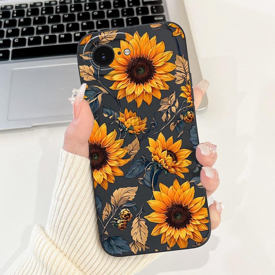 For iPhone 16E Case Popular Flower Cartoon Silicone Phone Cover For iPhone16E Funda For iPhone SE 2025 SE4 Shockproof Soft Cover