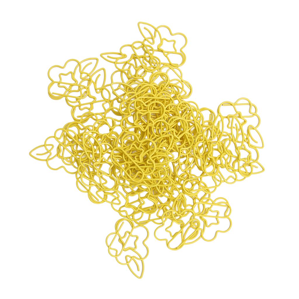 45 buc agrafe de hârtie multifuncționale în formă de floare, set de agrafe metalice pentru clasificarea documentelor, galben