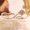 European and American new fashion crown shape green zircon inlaid personalized luxury women's ring