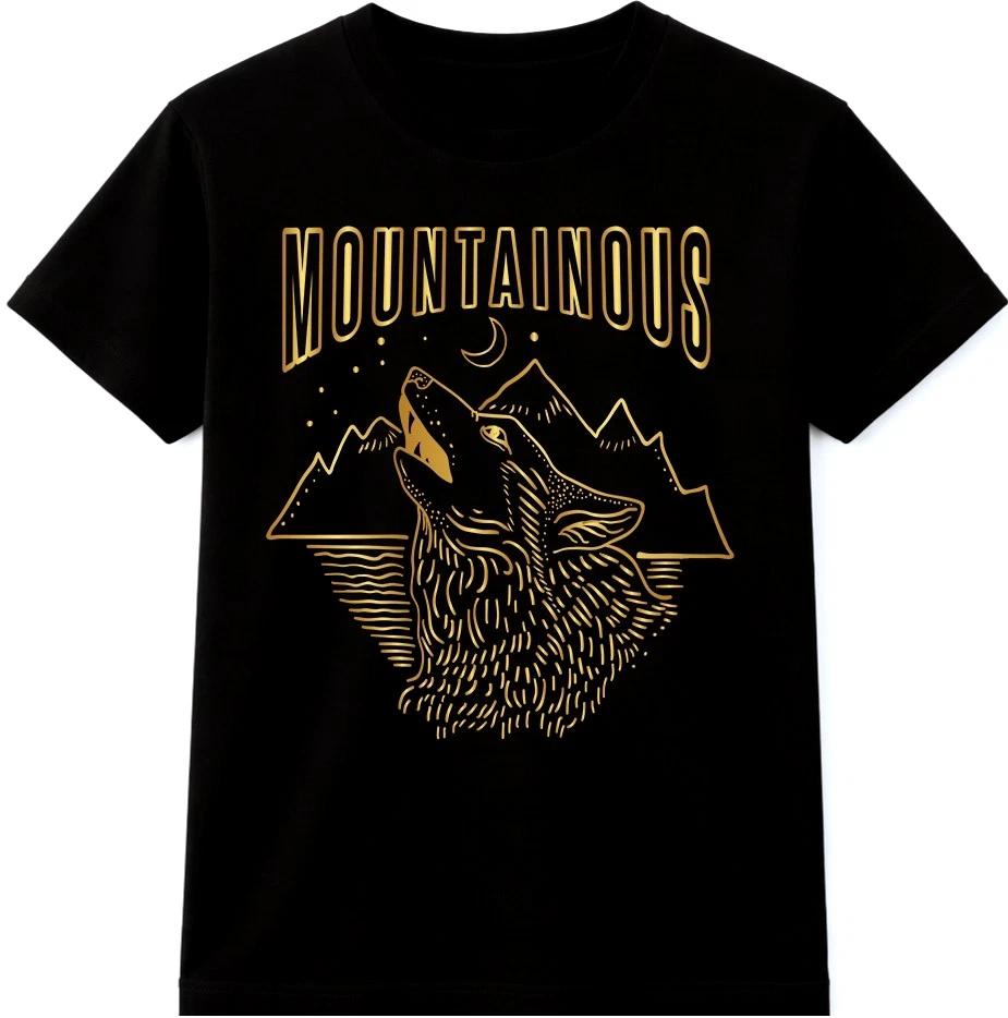 Wolf Howling T Shirt Mountain Moon Wildlife Animal Graphic Tee XS