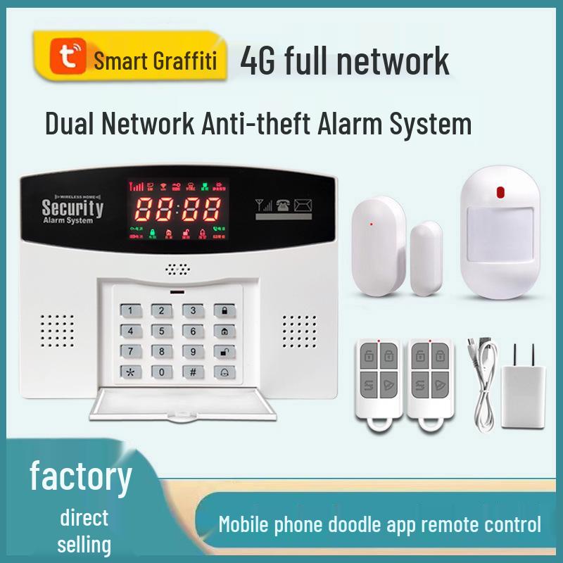 4G SIM Smart Home Alarm System with Tuya App Remote Control 4G Network Universal [Data Card]