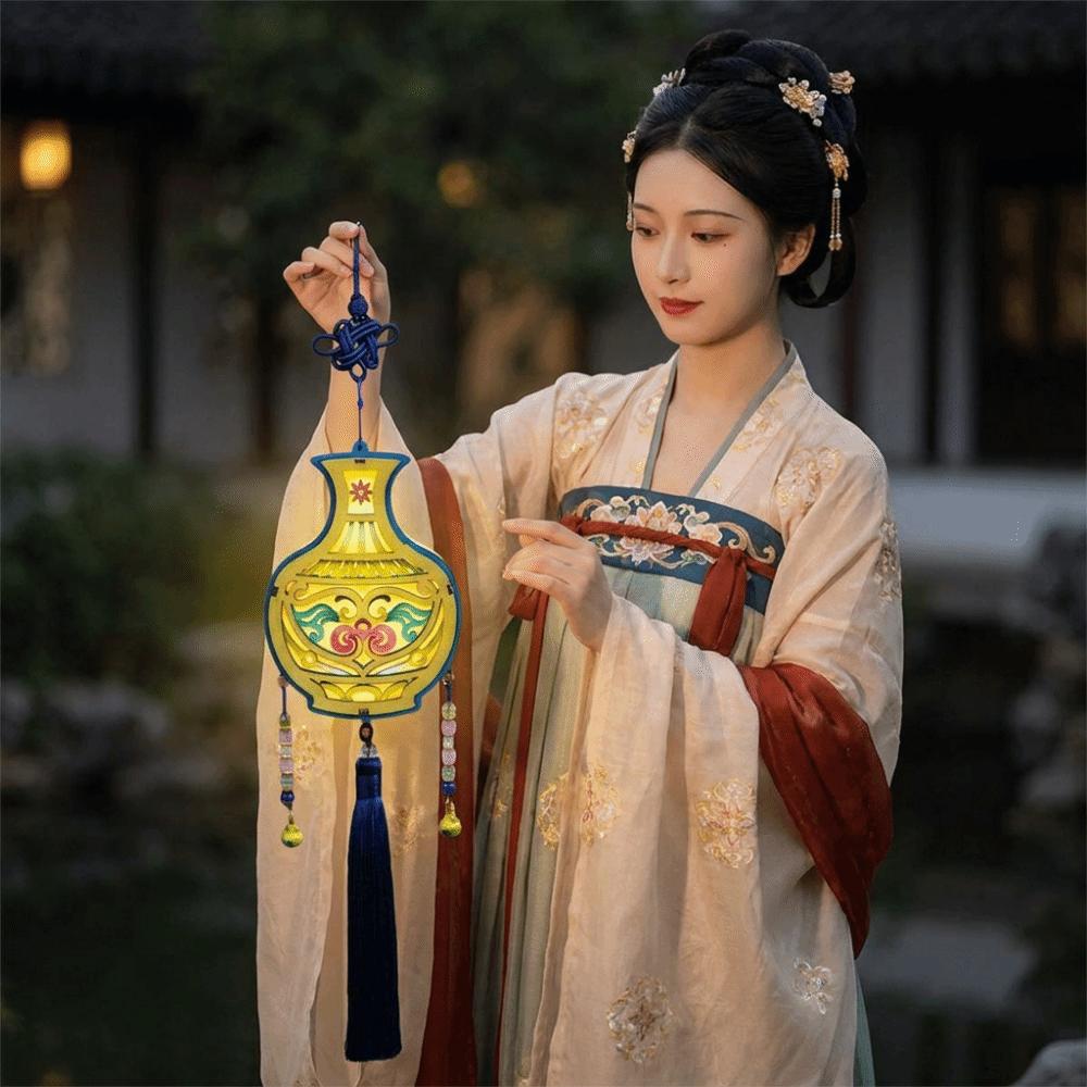 Lightweight DIY Craft Material Kit Wooden Hanging Lantern Portable Handheld Lantern Gift