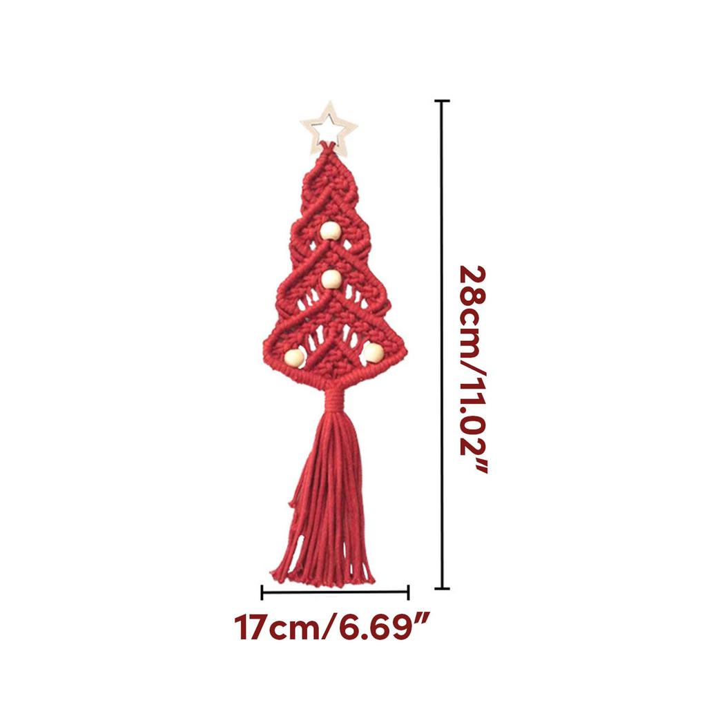 Christmas Tree DIY Material Pack Bohemian Tassels Wall Hanging XmasTree Macrames Handwork Kits for Home Decorations