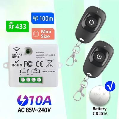 Interruttore Commutatore Telecomando Wireless Universale 433MHz AC 110V 220V Modulo Ricevitore Relè Telecomando con Pulsante di Apprendimento RF