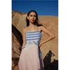 European, American Summer Positioning Digital Printing Off-the-shoulder Seaside Vacation Style Suspender Dress D01