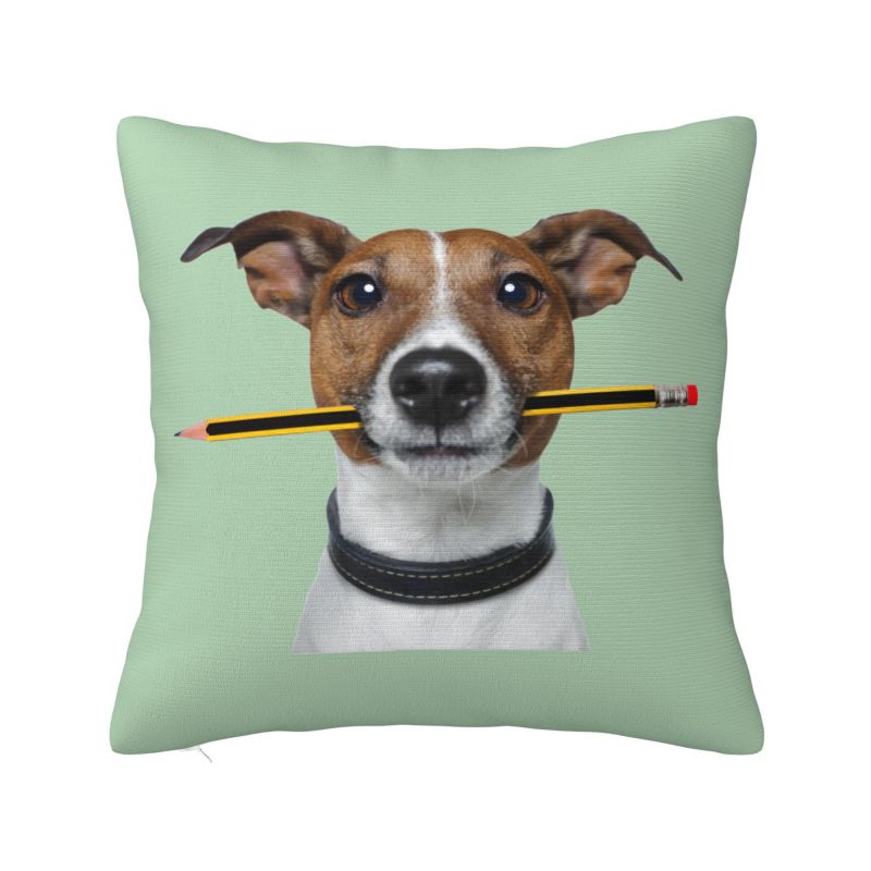 

Забавная наволочка для подушки с плохой собакой Джек-рассел-терьер, бархатная наволочка с животным для дивана, автомобиля, квадратная наволочка, украшение для гостиной 30x30cm 12x12in