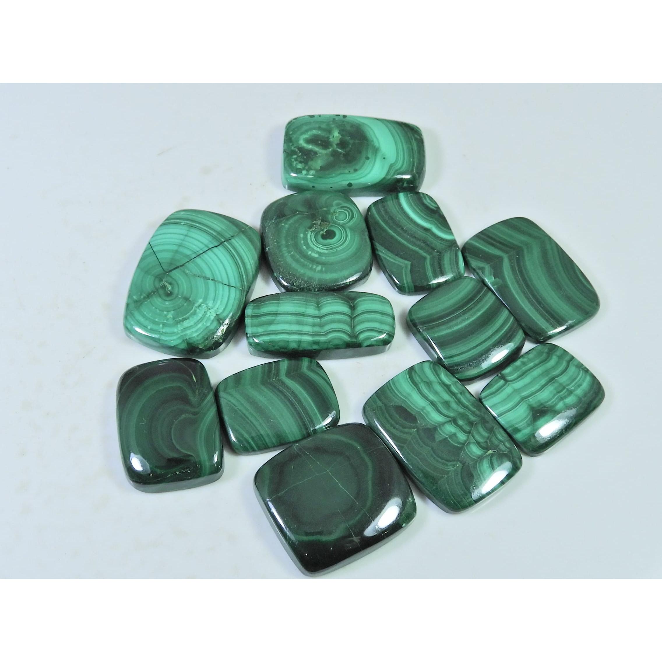 

12Pcs Natural Green Malachite Octagon Cabochon Loose Gemstone 306Cts. Lot C-455