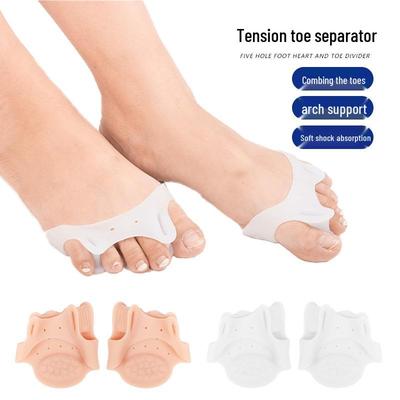 Double-Hole Toe Separator & Shock-Absorbing Arch Pad - Pressure-Relieving Bunion Corrector for Forefoot Comfort