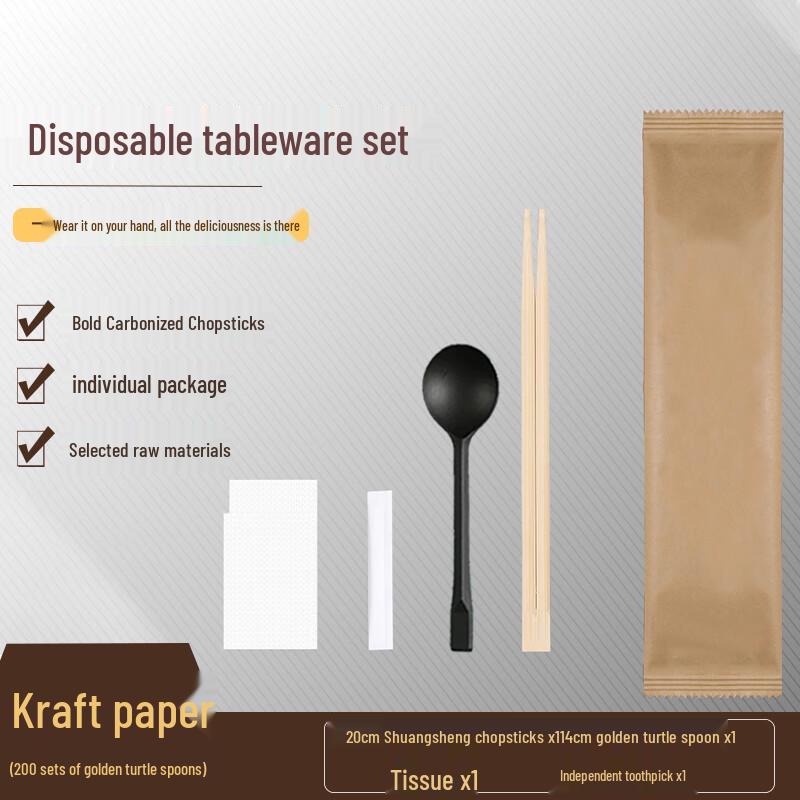 Einweg 4-teiliges Takeout-Besteckset