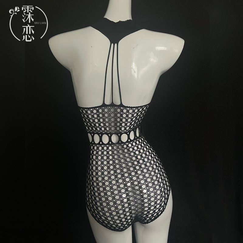 Sexy Underwear Mesh Perspective One-piece Mesh Large Size Sexy Free Nightclub Neck Sex Uniform Flirting
