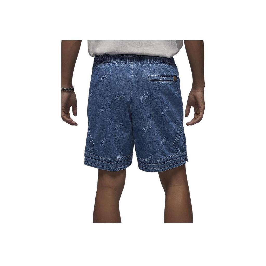 Jordan Αεροπορικό Γράμμα Print Δαντελωτά Casual Τζιν Σορτς Ανδρικά Κάτω Μέρη Μπλε Γκρι FN4652-436