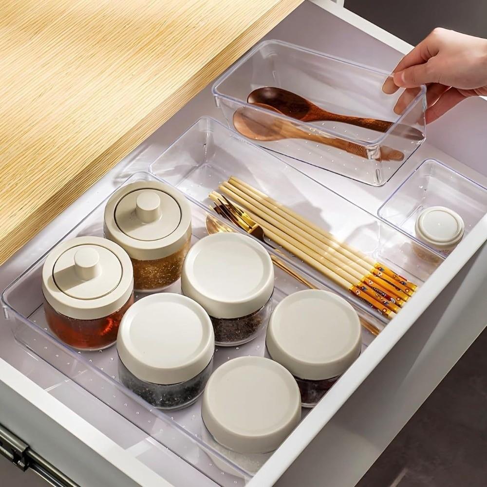 Compartment Clear Makeup Boxs Transparent Desktop Drawer Box Cabinet Storage Drawer  Countertop