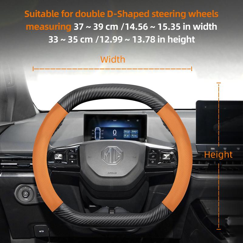 Applicable To Mg Carbon Fiber Texture Steering Wheel Covers for Vehicles Such As Zs, Mg3, One Mg4, Mulan Hs 5, 6 Hector Gt, and