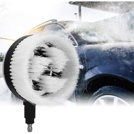 Rotary Wash Brush,Car Pressure Washer Rotating Brush,360-Degrees Fan-Shaped for High Pressure Water Gun,Fan-Shaped Rotating Umbrella Type,1/4 Quick
