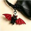 Halloween Bat Key Ring Gothic Bat Pendant Portable Plush Bat Keychain Car Keys Decor