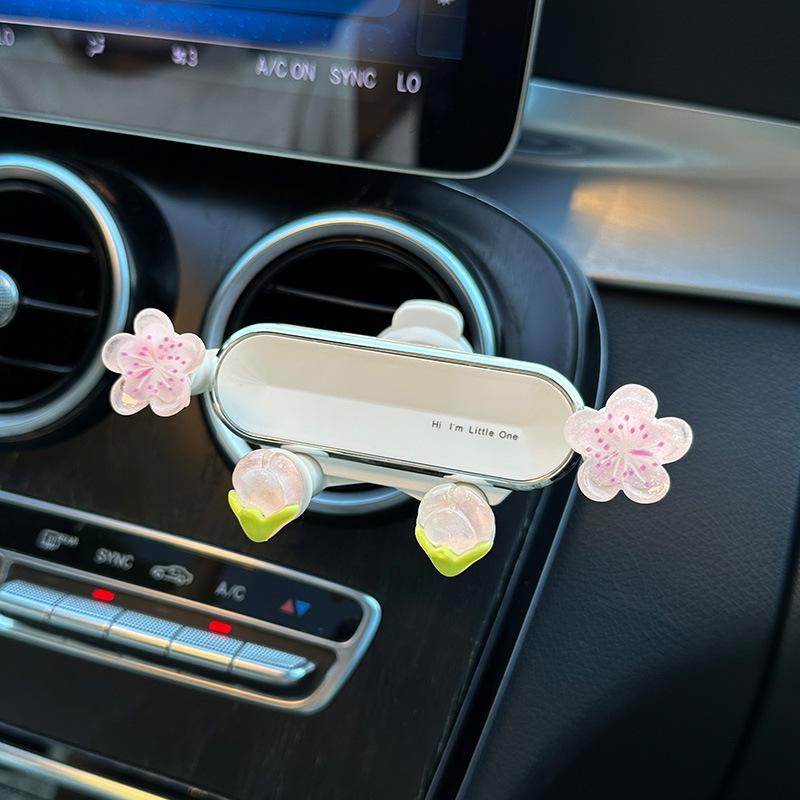 Uchwyt samochodowy do telefonu królik Anti-Shake na kratkę wentylacyjną dla dziewczyn