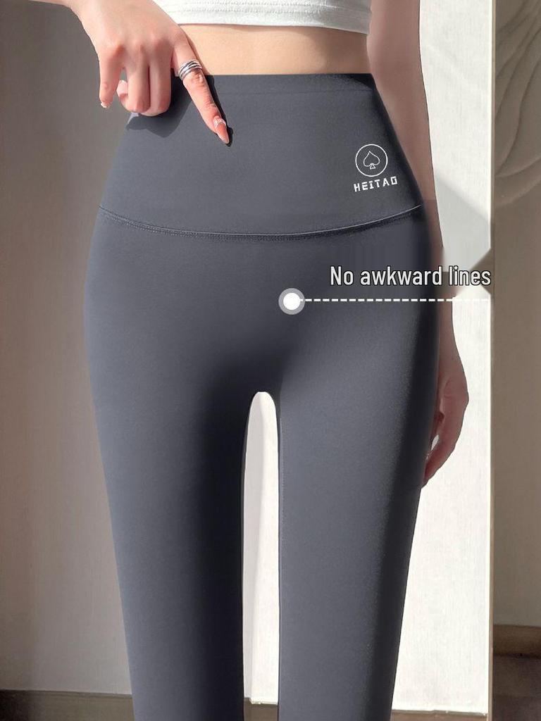 No Embarrassment Women's Fleece-Lined Slimming Yoga Pants - Plus Size, Autumn/Winter Thickened Leggings