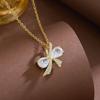 Gradient Butterfly Clavicle Necklace: European-American Fashion Pendant with Inlaid Rhinestones