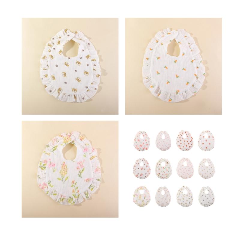 Lovely Baby Bibs Baby Drooling Bibs Cotton Bibs Unisex Baby Feeding Bibs Adjustable Teething Drooling Bibs 9x6-inch