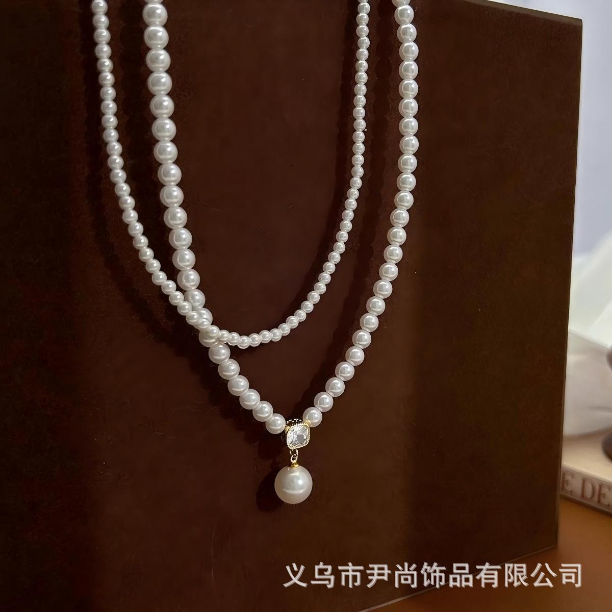 Summer Double-Layer Stacked Millet Beads 3-5Mm Main Beads 10Mm Sugar Cube Imitation Necklace фото