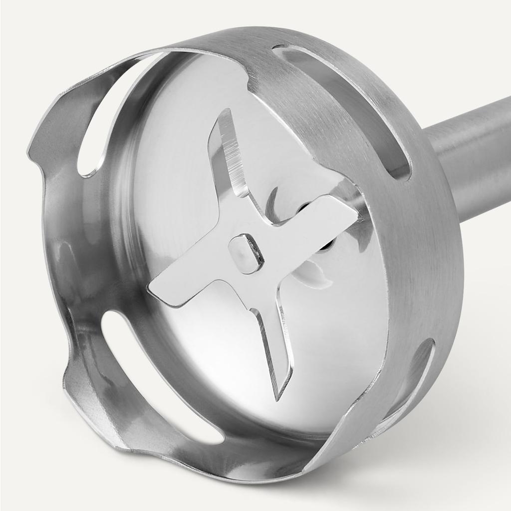 Amazon Basics 4-in-1 Hand Blender with Adjustable Speed, 500W, and Attachments, Silver