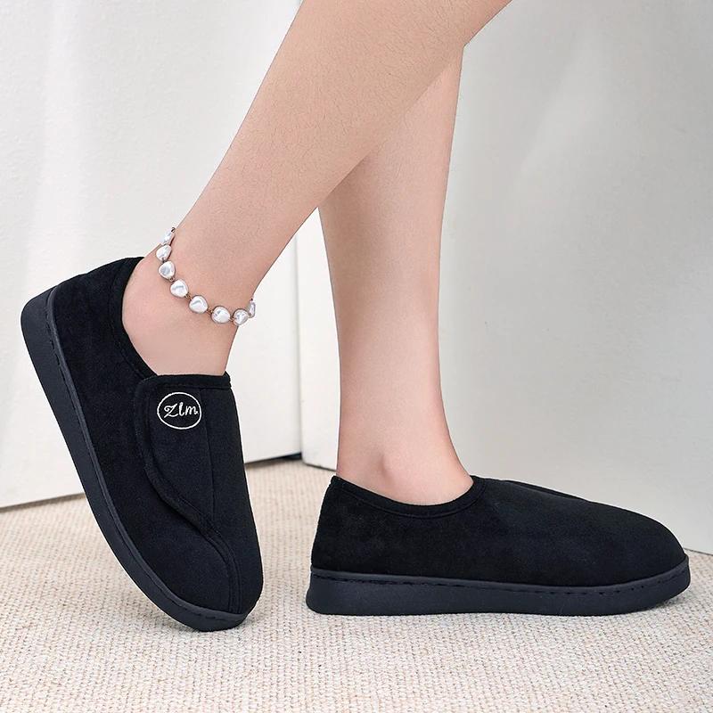 Women's Casual Winter Cotton Shoes Fashion Plush Thickened Warm Women's Top Shoes Slippers for Outdoor and Indoor Women's Shoes