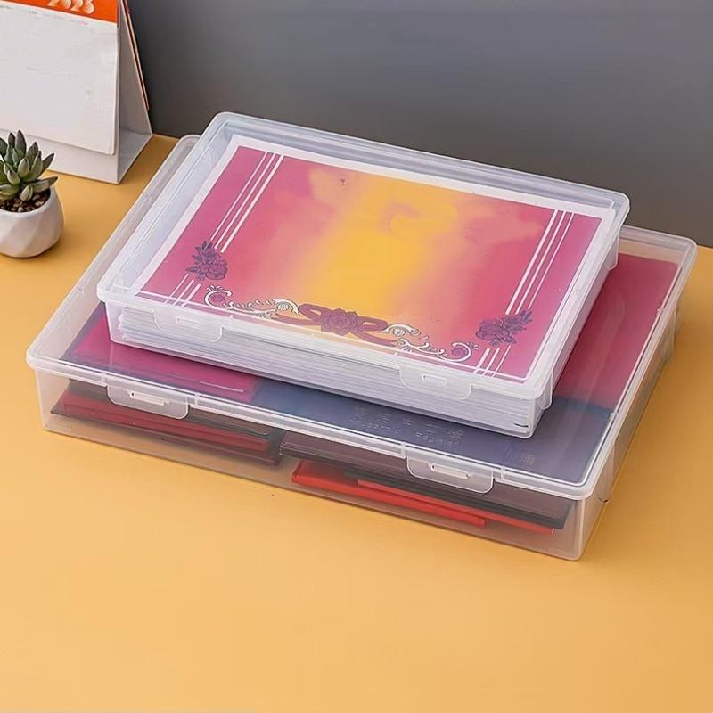 2-Piece Set/Transparent A4 File Storage Box Office Desktop Organizer Storage Box Printing Paper File Box