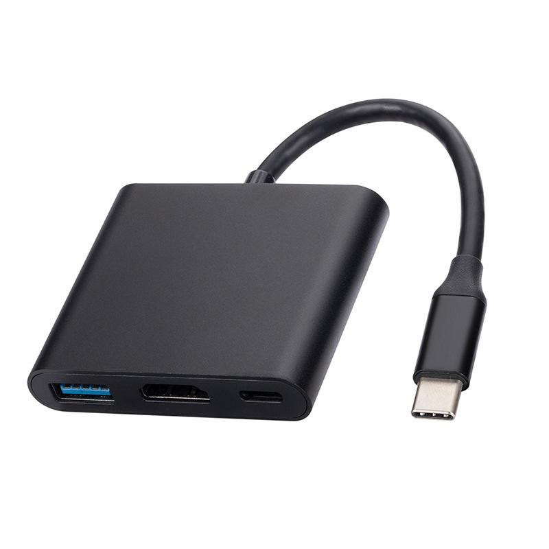 

1 шт. Конвертер Type-C в HD Расширитель OTG-адаптер 3 в 1 Хаб Type-C 3.0 с HDMI 4K Сплиттером USB Дисковод Кардридер Док-станция для зарядки PD