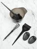 Black 6 pcs Hair Dye Mixing Bowls Hair Coloring Tool Set Safe Plastic Smooth for Home Salon