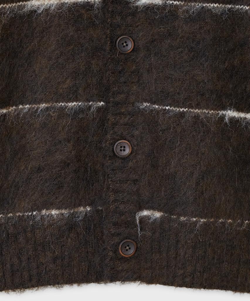 Belier Brushed Tom Cardigan - Brown Stripe