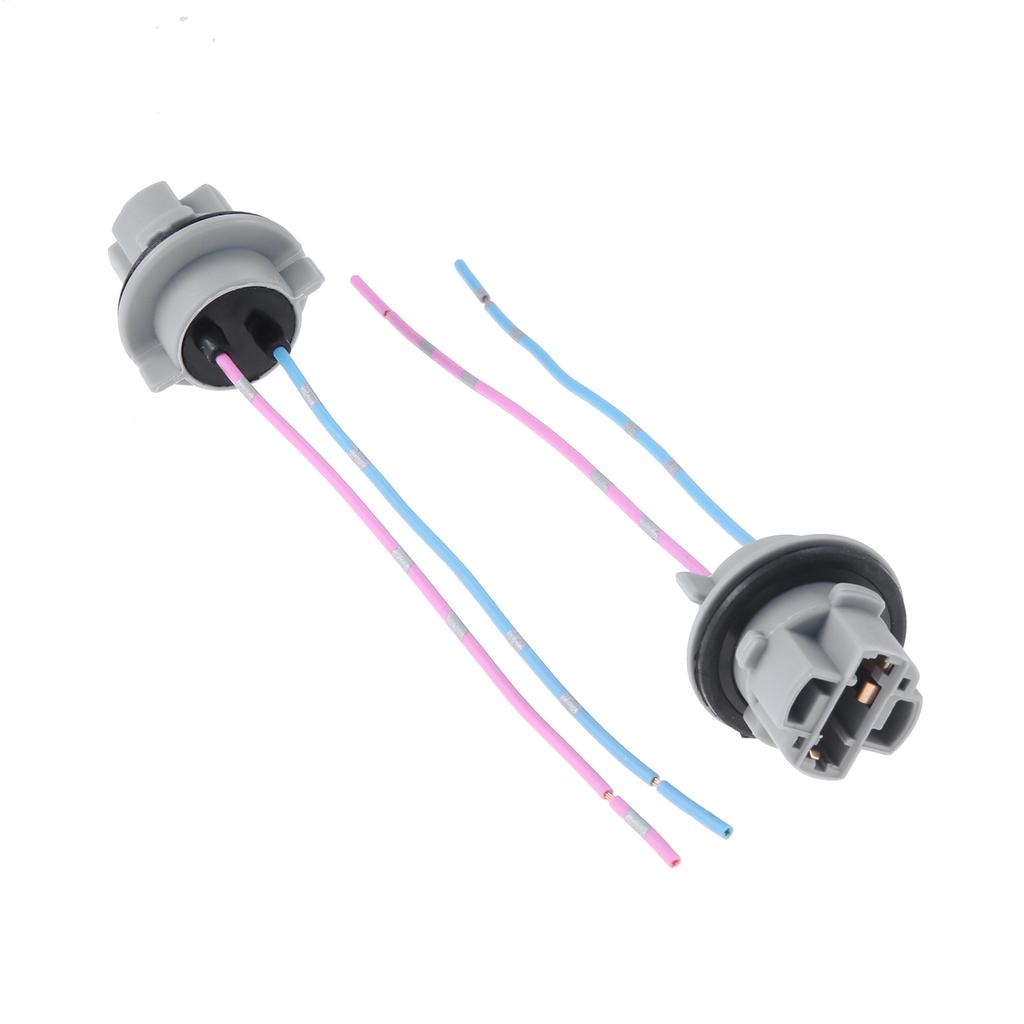 2Pcs T20 7443 W21/5W 7440 W21W Car Socket Adapter Base Female Plug Connect Wiring for Car Brake Lamp DRL Lamp Plastic+Wire