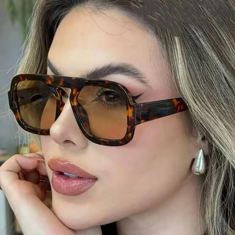 Vintage Big Frame Square Women Sunglasses Brand Black Cool Men Sun Glasses One Piece Designer Pilot Sun Glasses Eyeglasses