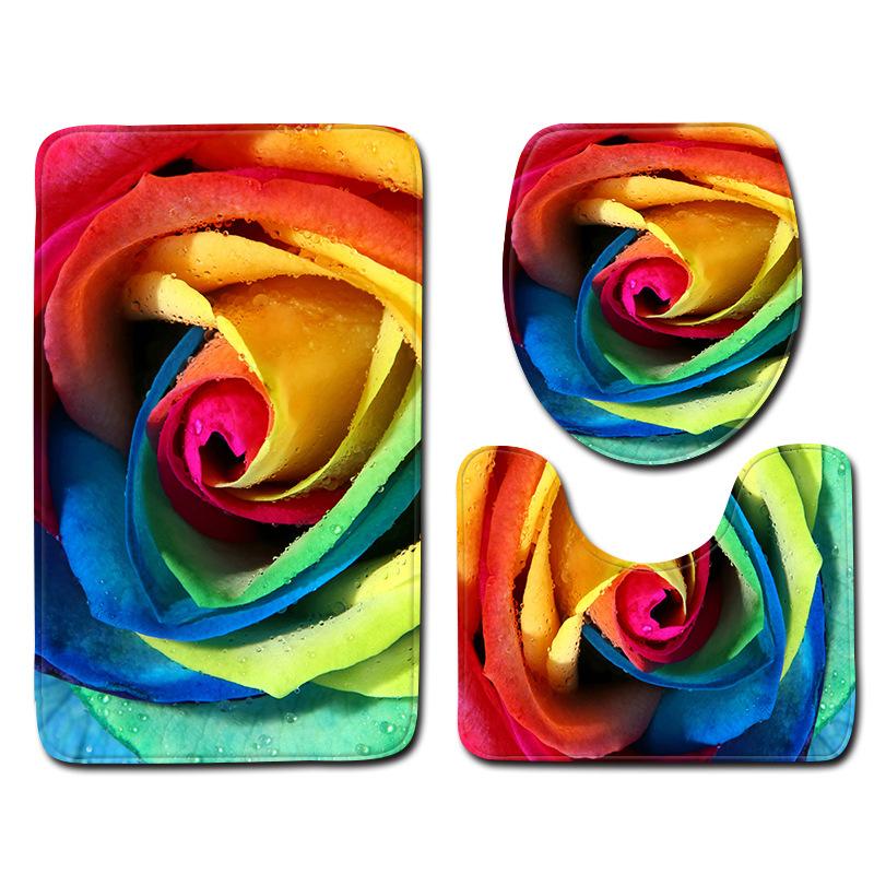 Toilet Toilet Floor Mat Carpet Three-Piece Bathroom Non-Slip Mat