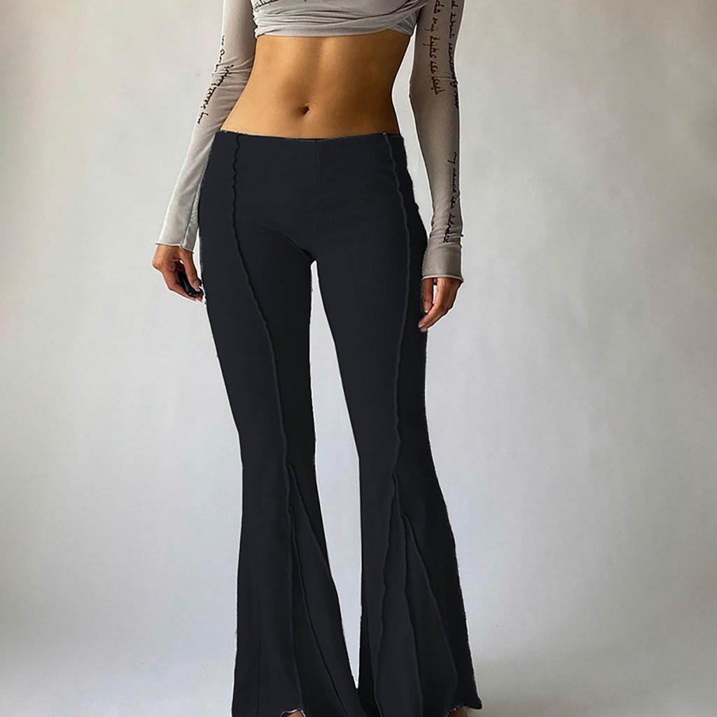 Women's Fashion Low- Flared Pants Casual Color Trousers