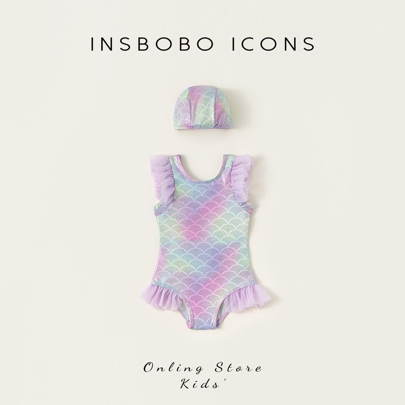 Insbobo Baby Swimsuit Summer New Style Girls  Swimsuit Baby Girl One-Piece Swimsuit Kidsren s Summer Clothing Baby Girl Swimsuit Purple 140 cm